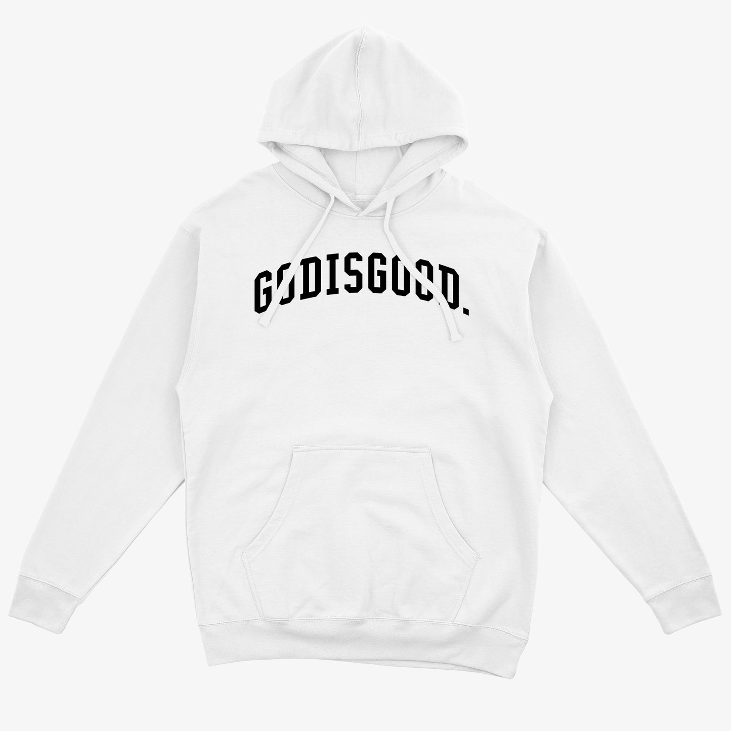 "GOD IS GOOD" ARCH HOODIE (WHITE/BLACK)