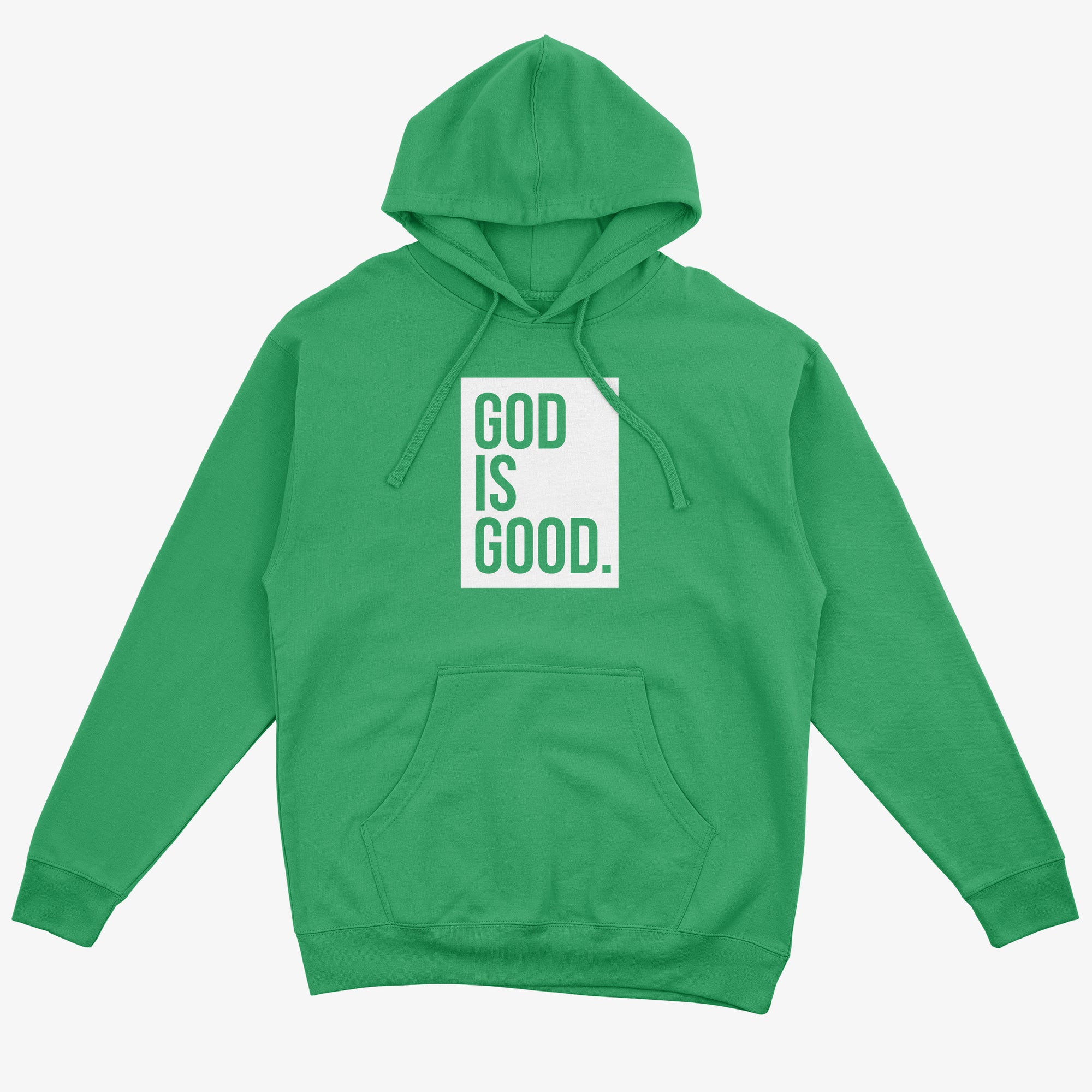 "GOD IS GOOD" HOODIE (IRISH GREEN/WHITE)